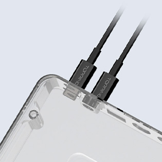 Photo of the TOPPING D50 III USB-C connectors