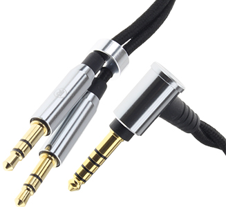 Câble pour Casque Jack 4.4mm Symétrique vers 2x Jack 2.5mm Stéréo Cuivre OFC 1.5m : Connecteurs