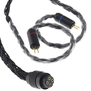 Headphone Cable Jack 2.5mm / 3.5mm / 4.4mm to CIEM 0.78mm Stereo OFC Copper 1.2m : Front view