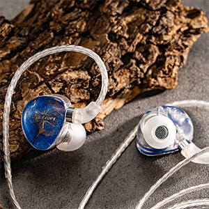 Kiwi Ears x Crinacle Singolo Écouteurs Intra-Auriculaires IEM Dynamique Ø11mm Jack 3.5mm Bleu : Front view
