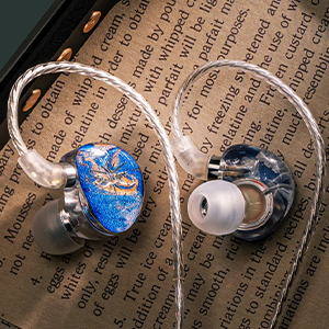 Kiwi Ears x Crinacle Singolo In-Ear Monitors IEM Dynamic Ø11mm Jack 3.5mm Blue: Front view