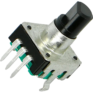ALPS ALPINE Digital Rotary Encoder 24 Positions Push-button D Shaft 20mm : Front view