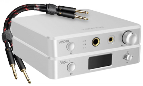 Pack Topping DAC D50 III + Headphone amplifier A50 III + Jack 6.35mm TCT1 cables