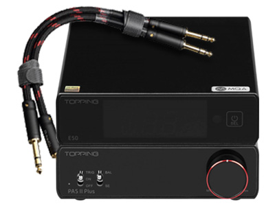 Pack Topping DAC E50 + Amplifier Pa5 II Plus + cables Jack 6.35mm TCT1
