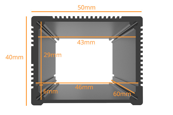 Dimensions du boîtier aluminium