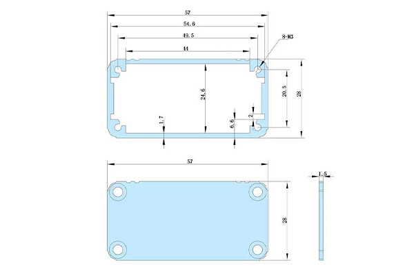 Dimensions du boîtier aluminium