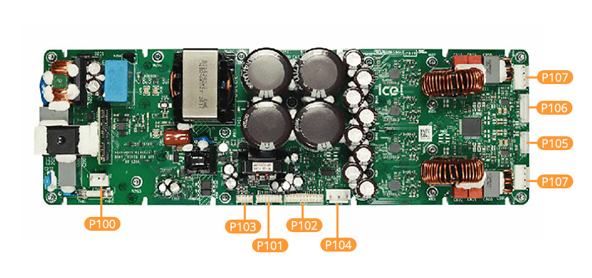 Les connectiques du module ICEPOWER 1200AS2