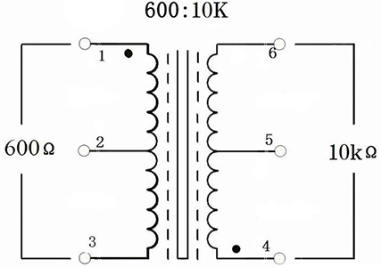 Audio Transformer E-9818 600:10K: Electrical diagram