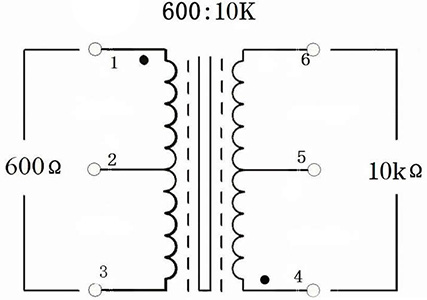 Transformateur Audio E-9818 600:10K: Schéma électrique