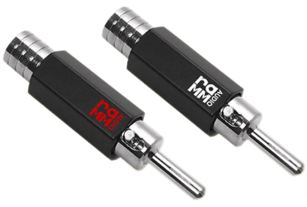 RAMM AUDIO 20800-RT Banana plugs Tellurium Copper Rhodium Plated Cryogenic Treatment Ø8mm : Front view of pair