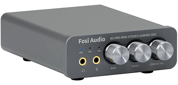FOSI AUDIO K5 PRO DAC Headphone Amplifier NE5532 24bit / 192kHz : Front view