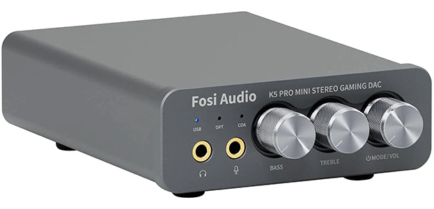 FOSI AUDIO K5 PRO DAC Amplificateur casque NE5532 24bit / 192kHz : Vue de face