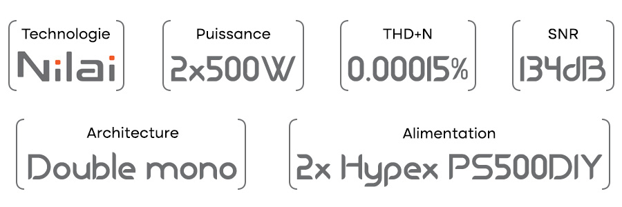 Audiophonics HPA-DM500NIL : Caractéristiques principales