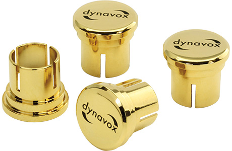 DYNAVOX Capuchon Bouchon RCA Plaqué Or 24k (Set x4) : Vue de face