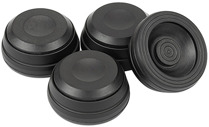 DYNAVOX SDS4 Anti Vibration Damping Pads Aluminum / Silicone 40 x 18mm Black (Set x4) : Front view