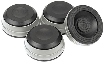 DYNAVOX SDS4 Anti Vibration Damping Pads Aluminum / Silicone 40 x 18mm Silver (Set x4) : Front view