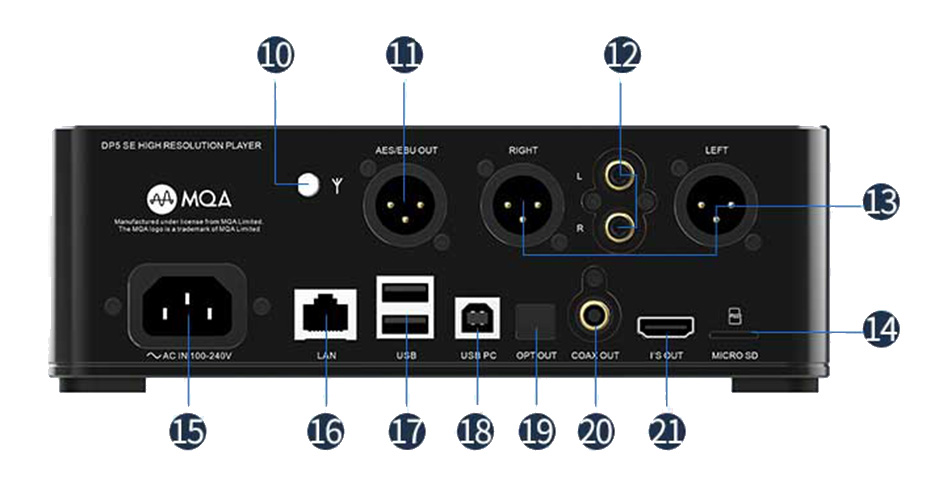 La connectique du SMSL DP5SE