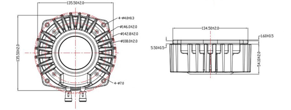 Speaker Driver Exciter Bass Shaker : Dimensions
