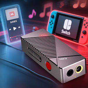 Xduoo Link 10 alongside a DAP and a gaming console