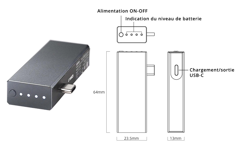 Dimensions du FiiO E-stick