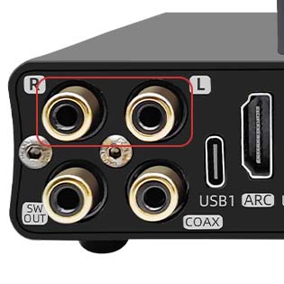 O-NOORUS D3 PRO : entrée/sortie ligne RCA multiplex