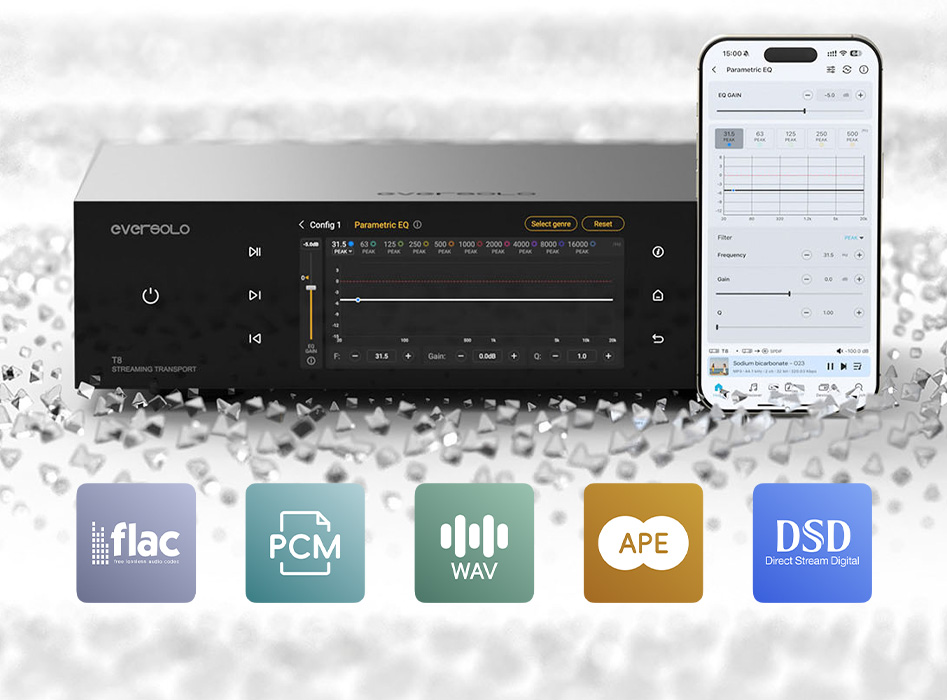 DSP, equalization, and acoustic calibration of the Eversolo T8