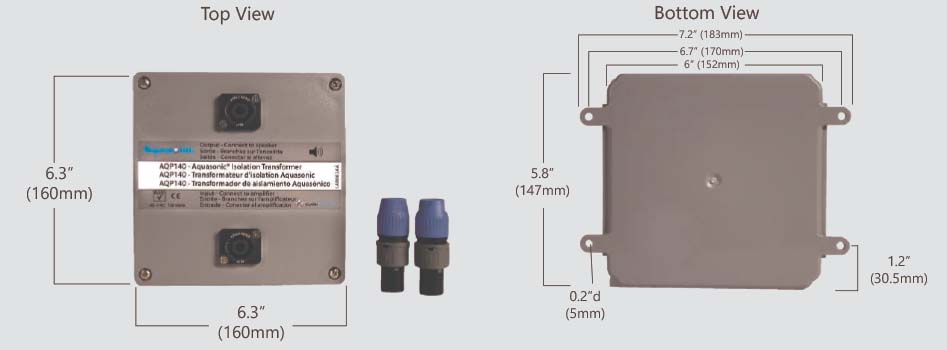 Dimensions du Clark Synthesis AQP140