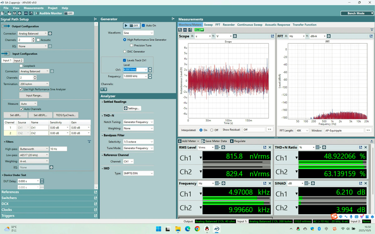 Singxer SA-2 : Mesure des performances