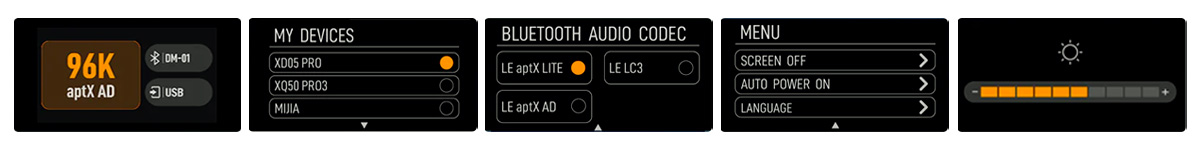 xDuoo MX-02 : Écran