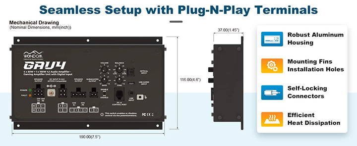 Wondom AA-AS43112 GAU4 : dimensions