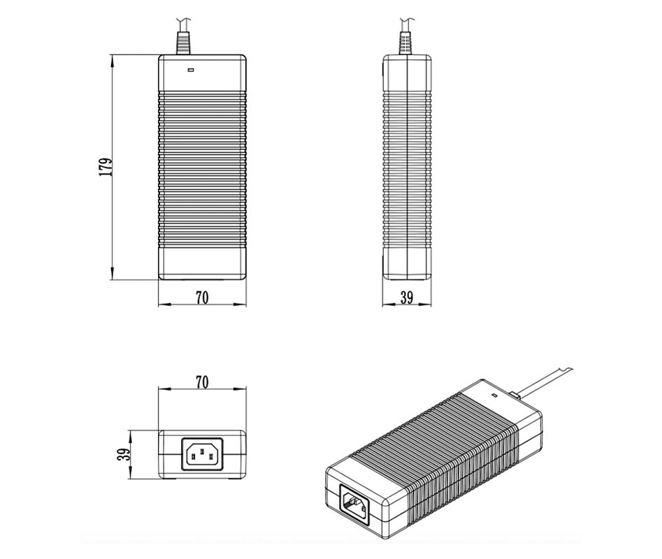 Dimensions de l'adaptateur secteur