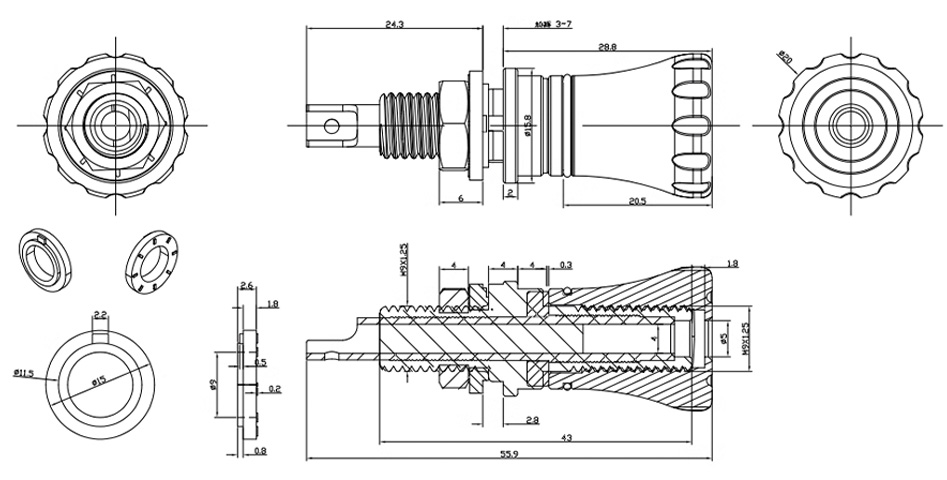 Dimensions des borniers EIZZ EZ-325