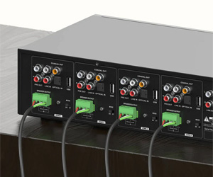 Arylic HA400 : Connectique des 4 zones