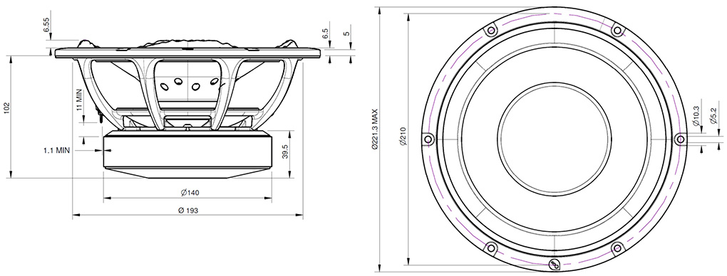 PURIFI PTT8.0X04-NAB-02 : Dimensions