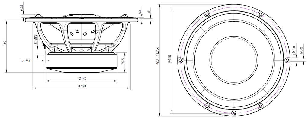 PURIFI PTT8.0X08-NAB-02 : Dimensions