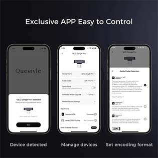 QUESTYLE QCC DONGLE PRO : un contr&ocirc;le via application