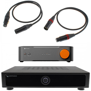 Fosi Audio S3 + Audiophonics AP300-S250NCX + Audiophonics Wire XLR 30cm : Front view