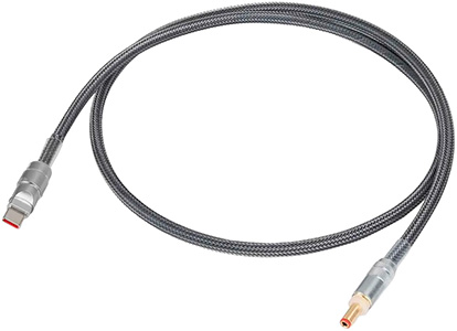 Photo d'un c&acirc;ble d'alimentation de la s&eacute;rie Premium avec prise Jack DC 5.5/2.5mm et USB-C