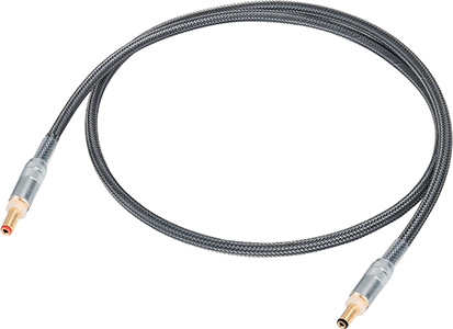 Photo of a Premium Series power cable with a 5.5/2.1mm DC Jack and 5.5/2.5mm DC Jack connector
