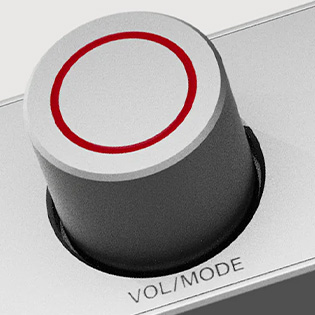 Photo of the front panel button on the Aiyima DAC-A7