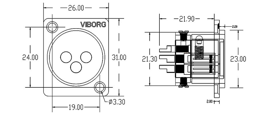 Dimensions VIBORG CF203G