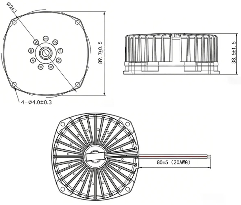 DOUK AUDIO BS-2 : Dimensions and AWG