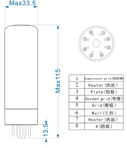 PSVANE AIR EL34 : Dimensions