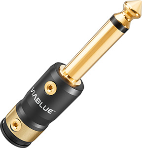 VIABLUE T8 TRS 6.35mm Mono Jack Connectors Gold-Plated (Pair)