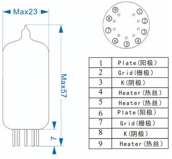 PSVANE AIR 12AX7 : Dimensions