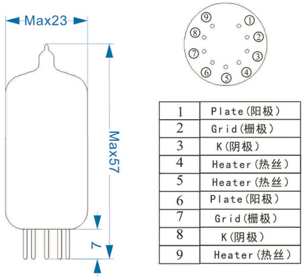 PSVANE AIR 12AU7 : Dimensions