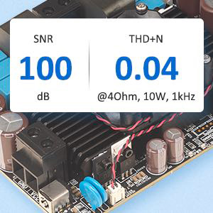 Wondom T‑AMP LV : SNR of 100dB and THD+N of 0.04%
