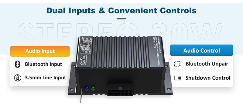 WONDOM AA-AS32992 WPA2X20: Bluetooth Connectivity and 3.5mm AUX Input