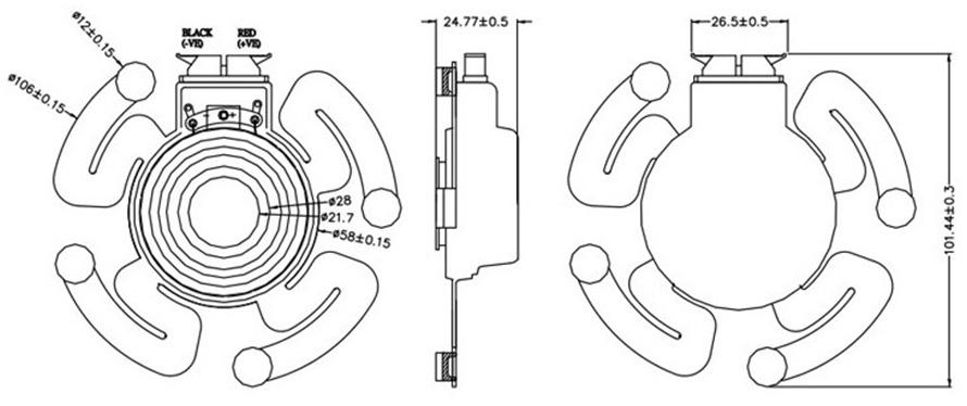 Audikom EX25Q‑4 : Dimensions