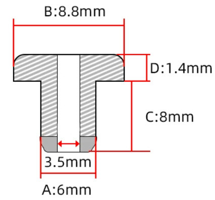 Rubber Cable Grommets: Dimensions